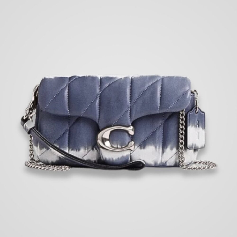 Coach Blue and White Quilted Shoulder Bag